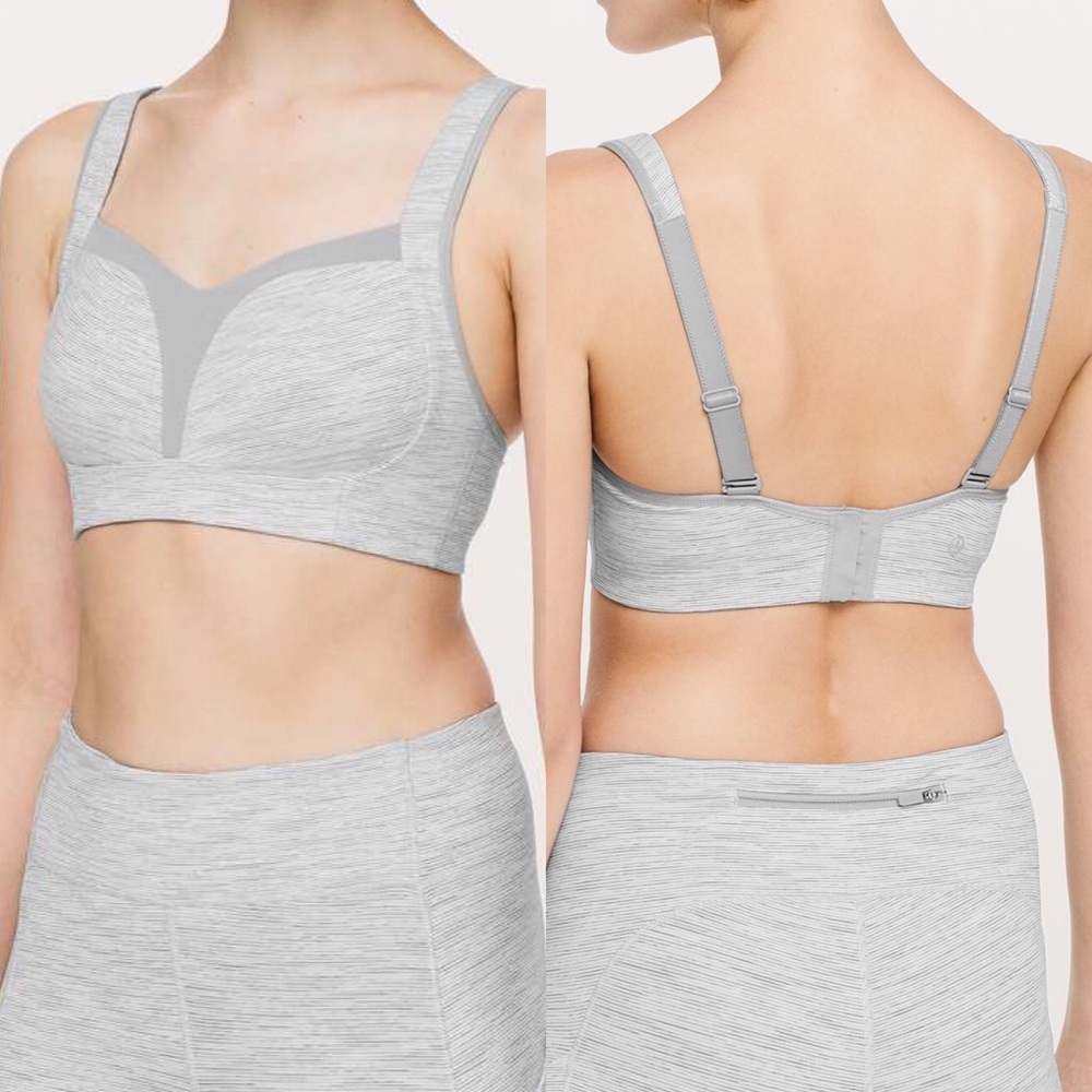 Lululemon Light Gray Tata Tamer Sports Bra